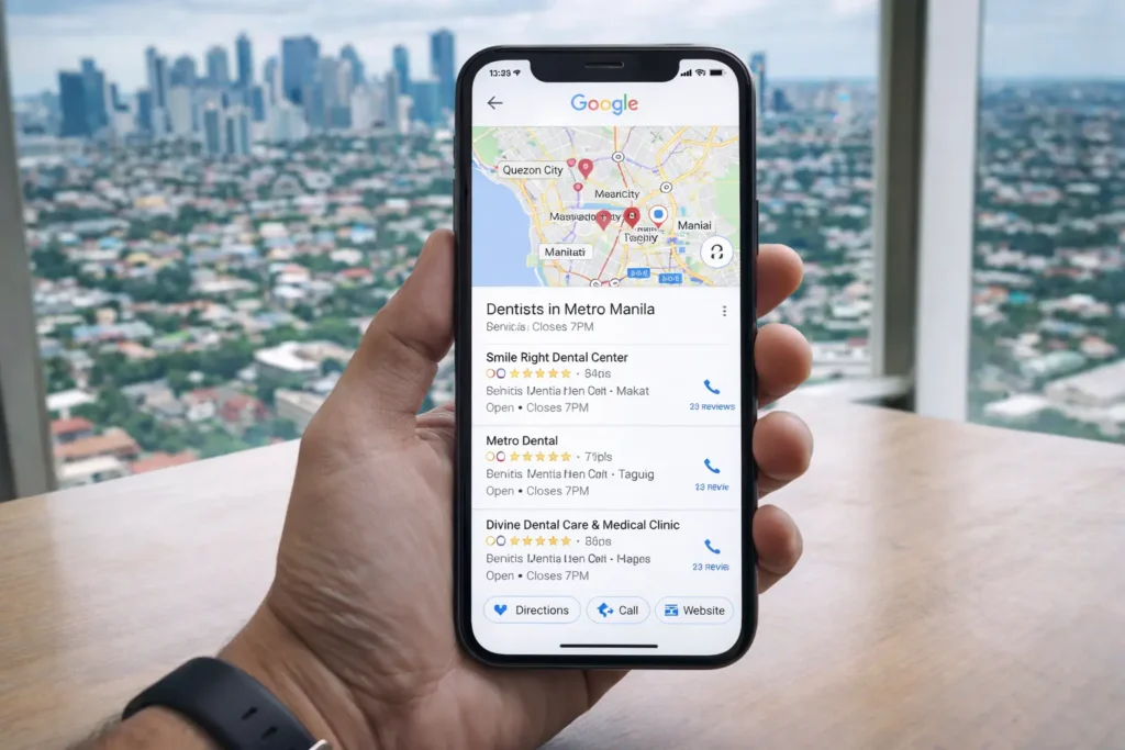 Google Business Profile listing for local business in Metro Manila