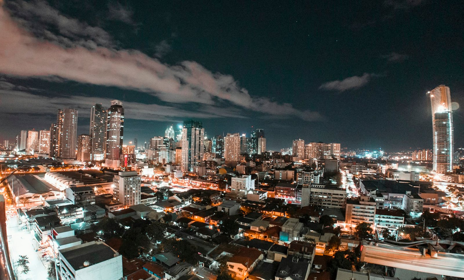 Metro Manila city lights at night